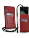 Buy LURESKO HECTOR XXL leather neck case / belt case / loop vertical holster 167x78x10mm (red smooth with red thread) - LUR126 - {ean13} - Home Screen Store Europe