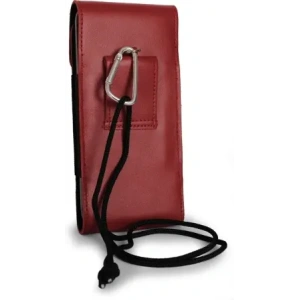 Buy LURESKO HECTOR XXL leather neck case / belt case / loop vertical holster 167x78x10mm (red smooth with red thread) - LUR126 - {ean13} - Home Screen Store Europe