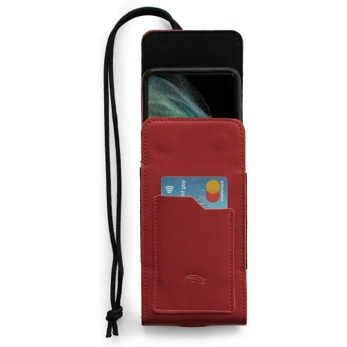 Kup LURESKO HECTOR XXL Lederhals-Case / Gürteltasche / vertikaler Loop-Holster 167x78x10mm (rot glatt mit rotem Faden) - LUR126 - {ean13} - Sklep Home Screen