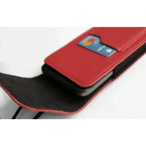 Buy LURESKO HECTOR XXL leather neck case / belt case / loop vertical holster 167x78x10mm (red smooth with red thread) - LUR126 - {ean13} - Home Screen Store Europe