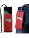 Buy LURESKO HECTOR XXL leather neck case / belt case / loop vertical holster 167x78x10mm (red smooth with red thread) - LUR126 - {ean13} - Home Screen Store Europe