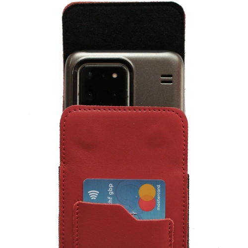 Buy LURESKO HECTOR XXL leather neck case / belt case / loop vertical holster 167x78x10mm (red smooth with red thread) - LUR126 - {ean13} - Home Screen Store Europe