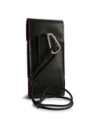 Buy LURESKO HECTOR XXL leather neck case / belt case / loop holster vertical 167x78x10mm (black smooth red thread red interior) - LUR127 - {ean13} - Home Screen Store Europe