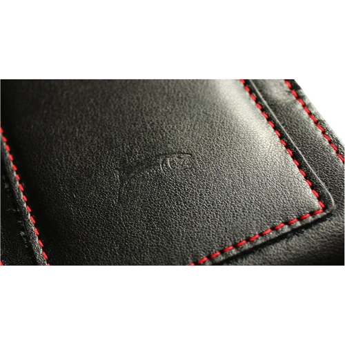 Kup LURESKO HECTOR XXL Lederhülle / Gürteltasche / Loop Holster vertikal 167x78x10mm (schwarz glatt mit roten Nähten und rotem Innenfutter) - LUR127 - {ean13} - Sklep Home Screen