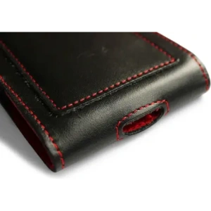 Buy LURESKO HECTOR XXL leather neck case / belt case / loop holster vertical 167x78x10mm (black smooth red thread red interior) - LUR127 - {ean13} - Home Screen Store Europe