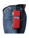 Buy LURESKO HECTOR XXL leather neck case / belt case / loop vertical holster 167x78x10mm (red smooth with red thread) - LUR126 - {ean13} - Home Screen Store Europe