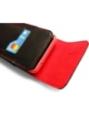 Buy LURESKO HECTOR XXL leather neck case / belt case / loop holster vertical 167x78x10mm (black smooth red thread red interior) - LUR127 - {ean13} - Home Screen Store Europe