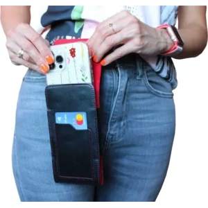 Kup LURESKO HECTOR XXL Lederhülle / Gürteltasche / Loop Holster vertikal 167x78x10mm (schwarz glatt mit roten Nähten und rotem Innenfutter) - LUR127 - {ean13} - Sklep Home Screen