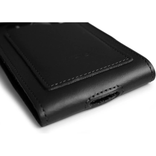 Buy LURESKO HECTOR XXL leather neck case / belt case / loop case / vertical holster 167x78x10mm (black smooth with black thread) - LUR128 - {ean13} - Home Screen Store Europe