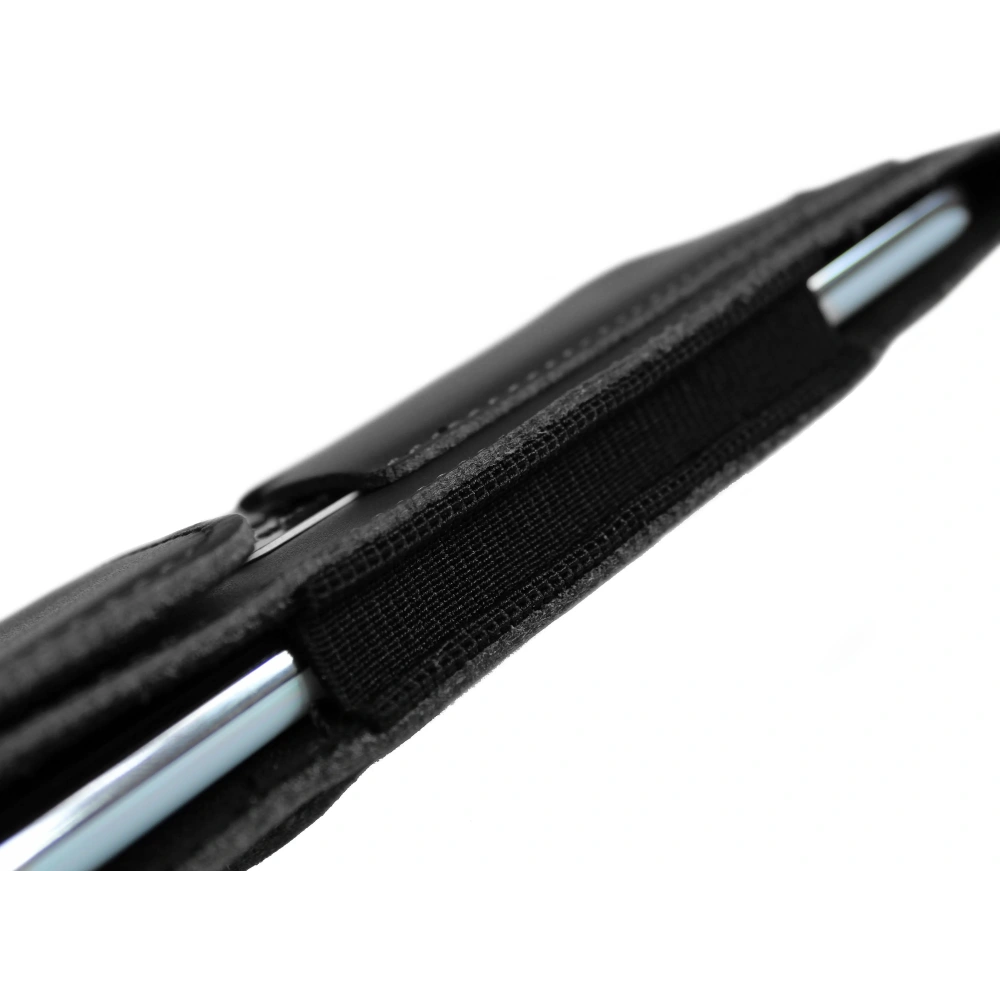 Skórzane etui na szyję / do paska / do szlufki / kabura pionowa LURESKO HECTOR XXL 167x78x10mm (czarny gładki czarna nić)