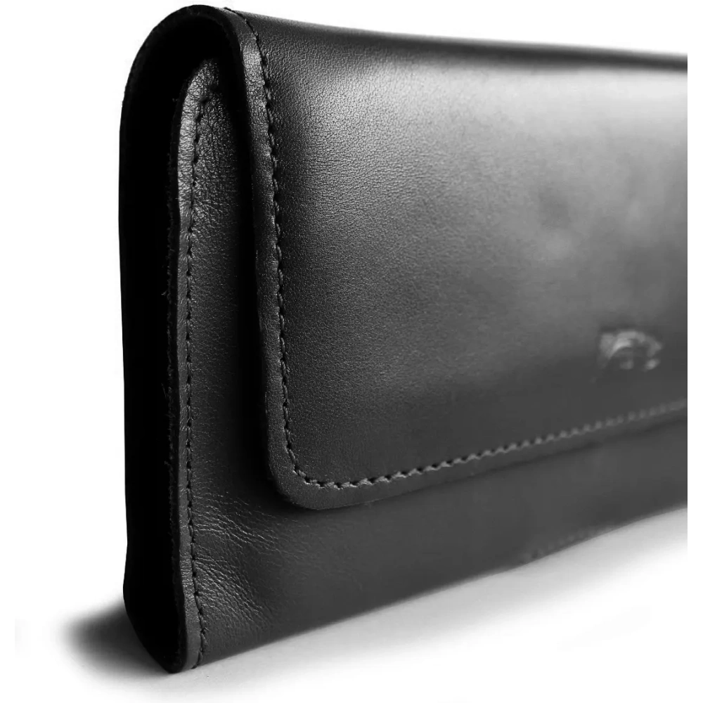 Skórzane etui ochronne LURESKO ELLA XXL na telefon - 170x85x12 / do torebki plecaka (czarny)