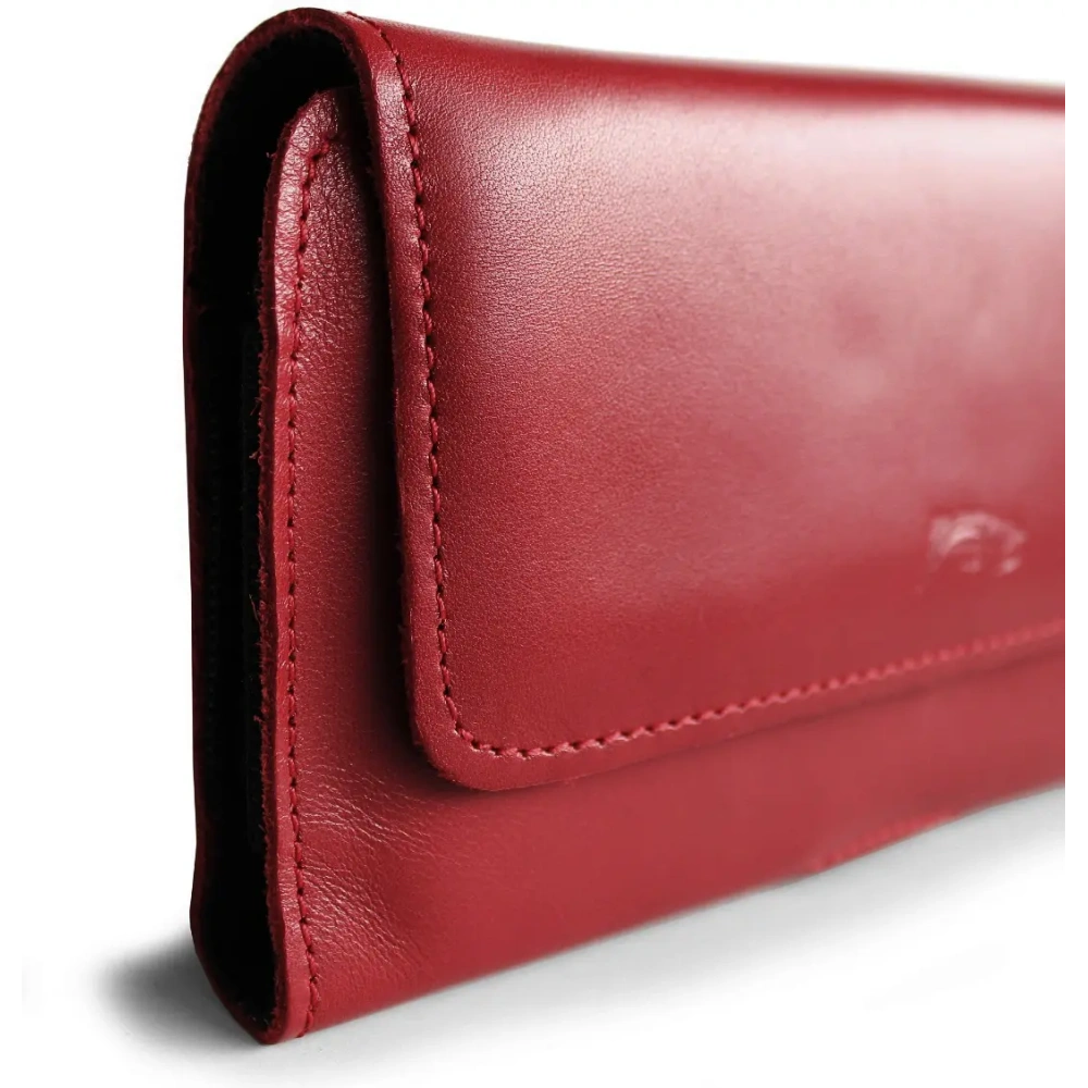 Skórzane etui ochronne LURESKO ELLA XXL na telefon - 170x85x12 / do torebki plecaka (czerwony)