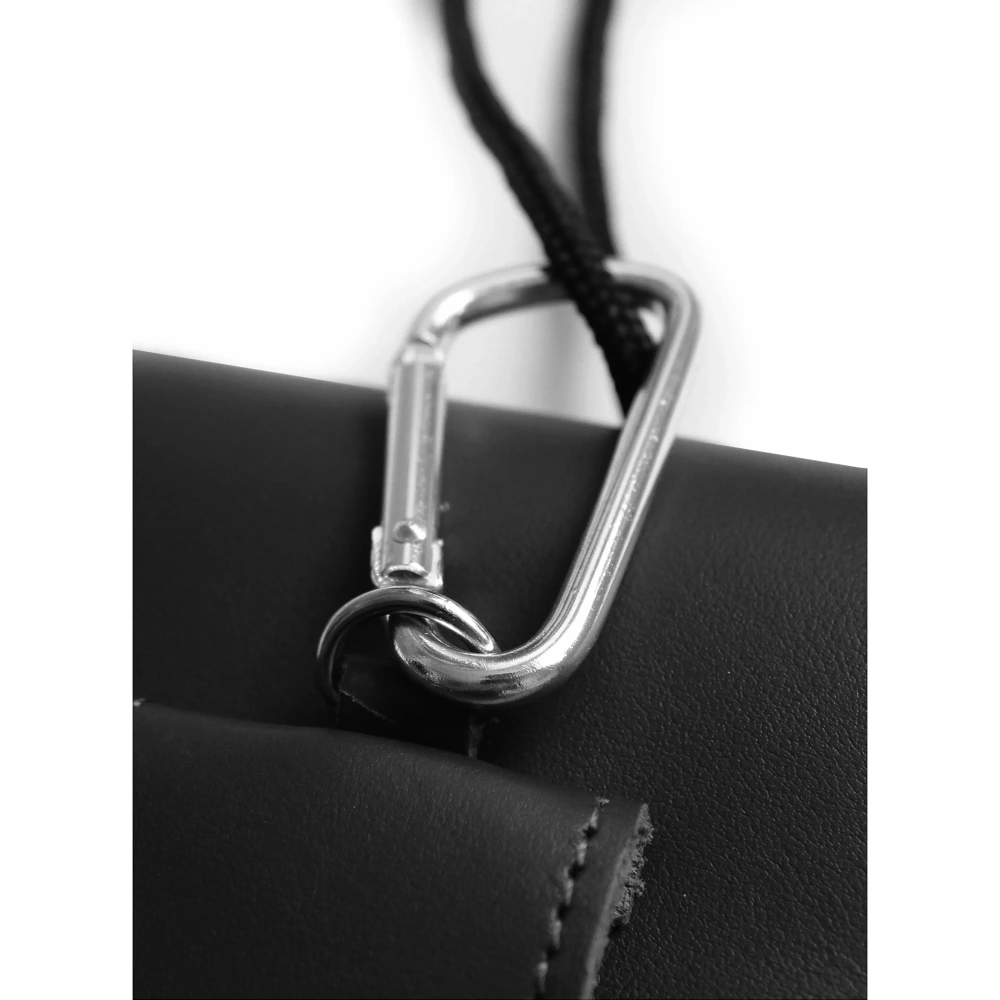 Skórzane etui na szyję / do paska / do szlufki / kabura pionowa LURESKO HECTOR XXL 167x78x10mm (czarny gładki czarna nić)