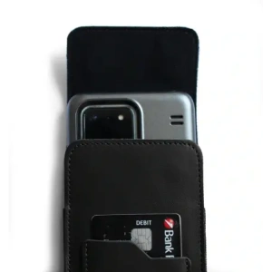 Kup LURESKO HECTOR XXL Lederhalsgepäck / Gürteltasche / Schlaufenetui / vertikaler Holster 167x78x10mm (schwarz glatt mit schwarzem Faden) - LUR128 - {ean13} - Sklep Home Screen