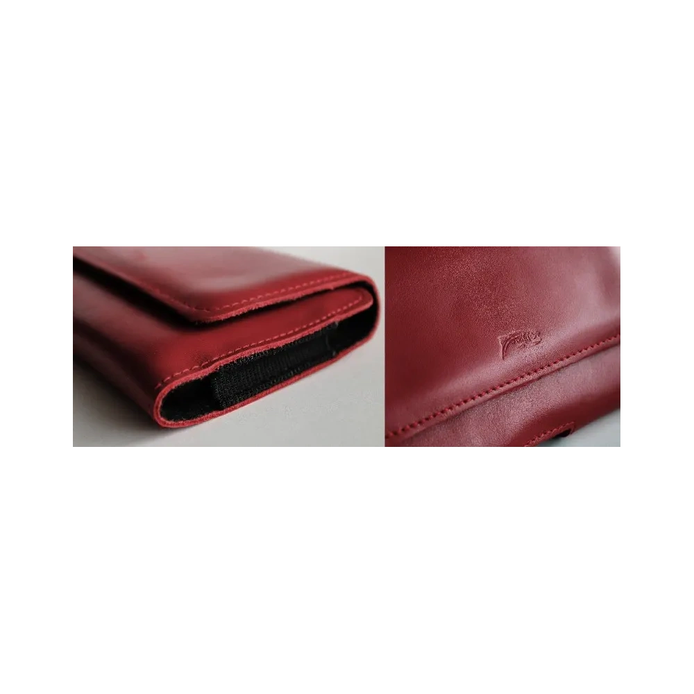 Skórzane etui ochronne LURESKO ELLA XXL na telefon - 170x85x12 / do torebki plecaka (czerwony)