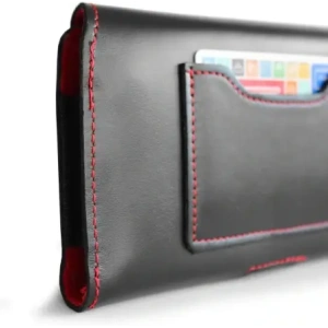 Kup LURESKO ELLA XXL Leder-Schutzhülle für das Telefon - 170x85x12 / für Handtasche Rucksack (schwarz mit rotem Faden) - LUR131 - {ean13} - Sklep Home Screen