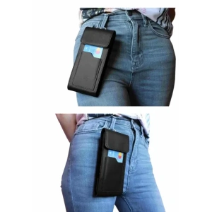 Kup LURESKO HECTOR XXL Lederhalsgepäck / Gürteltasche / Schlaufenetui / vertikaler Holster 167x78x10mm (schwarz glatt mit schwarzem Faden) - LUR128 - {ean13} - Sklep Home Screen