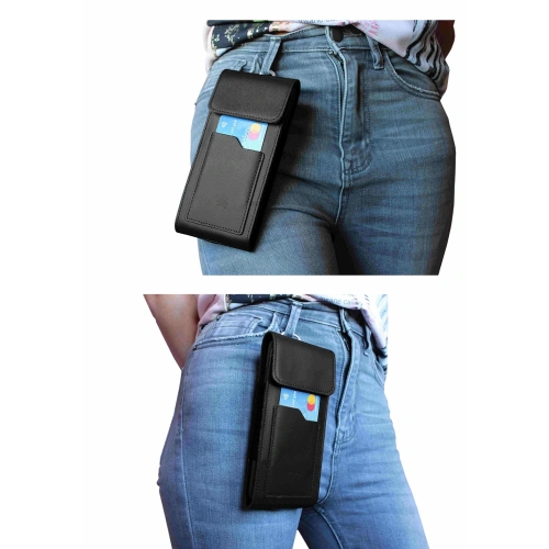 Kup LURESKO HECTOR XXL Lederhalsgepäck / Gürteltasche / Schlaufenetui / vertikaler Holster 167x78x10mm (schwarz glatt mit schwarzem Faden) - LUR128 - {ean13} - Sklep Home Screen