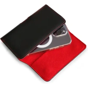 Kup LURESKO ELLA XXL Leder-Schutzhülle für das Telefon - 170x85x12 / für Handtasche Rucksack (schwarz mit rotem Faden) - LUR131 - {ean13} - Sklep Home Screen