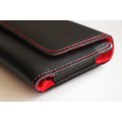 Buy LURESKO ELLA XXL leather protective case for phone - 170x85x12 / for handbag backpack (black with red thread) - LUR131 - {ean13} - Home Screen Store Europe