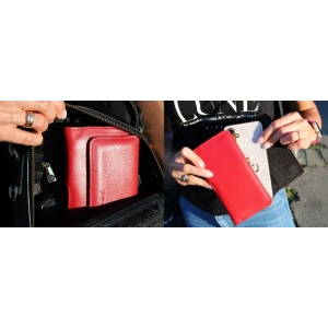 Buy LURESKO ELLA XXL leather protective case for phone - 170x85x12 / for handbag backpack (black with red thread) - LUR131 - {ean13} - Home Screen Store Europe