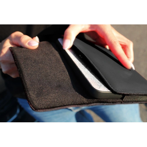 Kup LURESKO ELLA XXL Leder-Schutzhülle für das Telefon - 170x85x12 / für Handtasche Rucksack (schwarz mit rotem Faden) - LUR131 - {ean13} - Sklep Home Screen