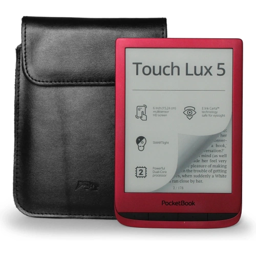 Buy LURESKO CLAYER S leather case for ebook 162x113x9mm (magnet) (black smooth with black thread) - LUR133 - {ean13} - Home Screen Store Europe