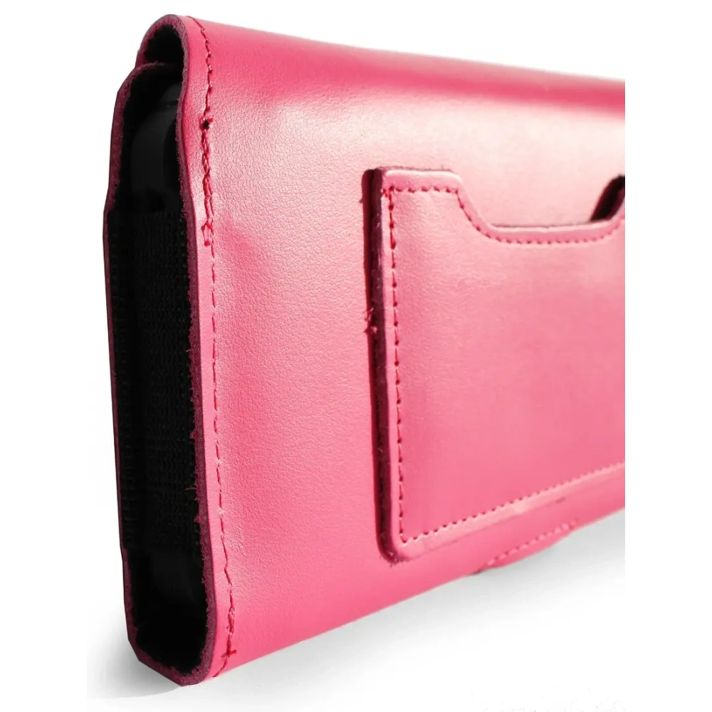 Skórzane etui ochronne LURESKO ELLA XXL na telefon - 170x85x12 / do torebki plecaka (różowy pinky)
