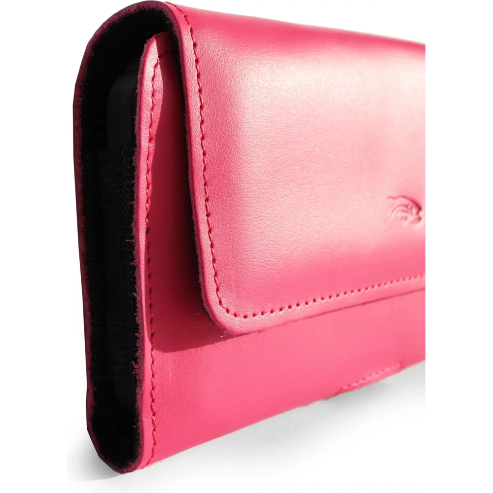 Skórzane etui ochronne LURESKO ELLA XXL na telefon - 170x85x12 / do torebki plecaka (różowy pinky)