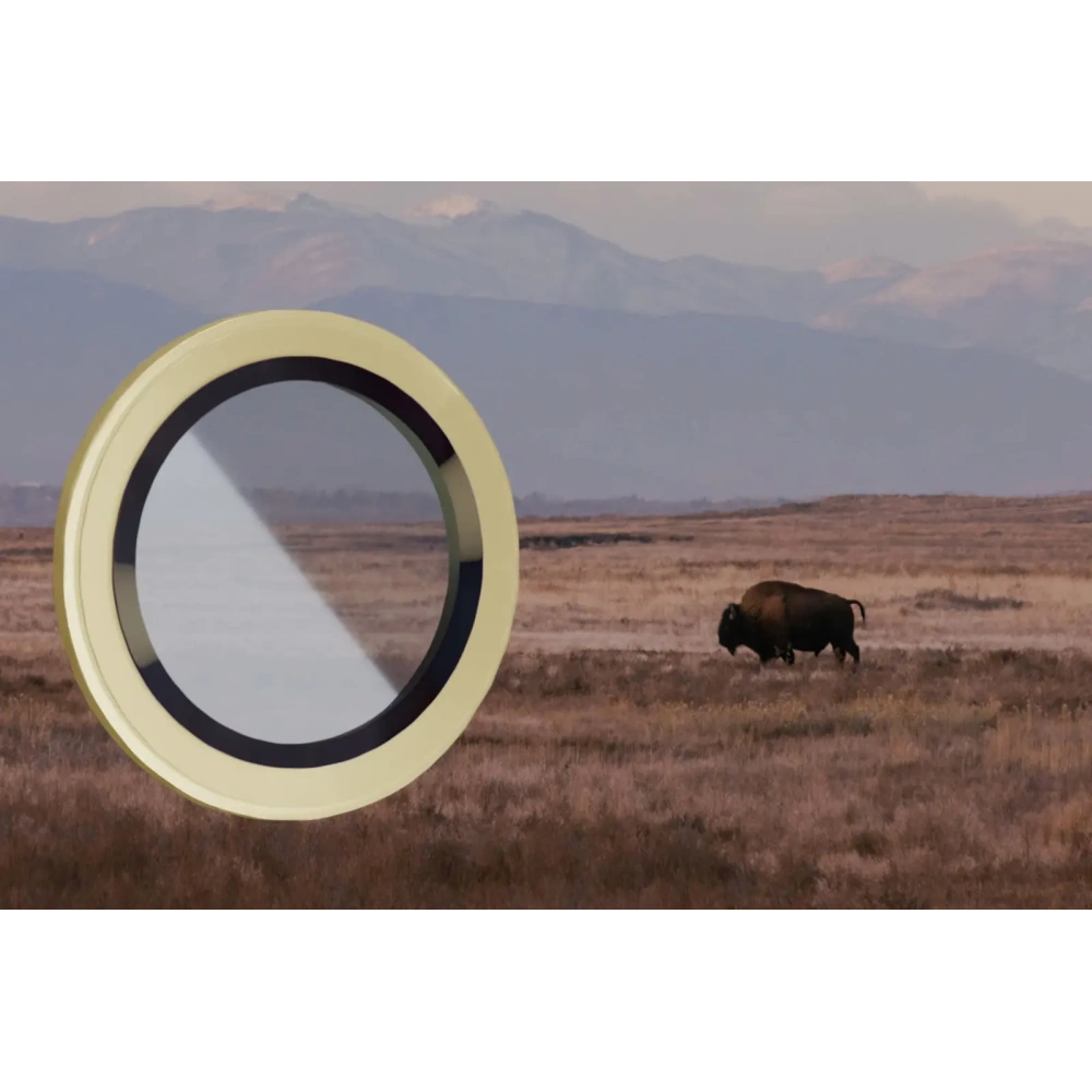 Szkło na aparat z aplikatorem Bizon Glass Snap Lens do Apple iPhone 14 Pro / 14 Pro Max złota ramka