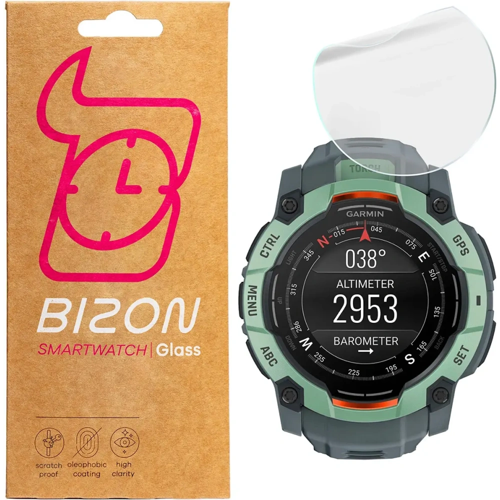 Folia hydrożelowa na ekran Bizon Glass Watch Hydrogel do Garmin Instinct 3 45 mm [2 PACK]