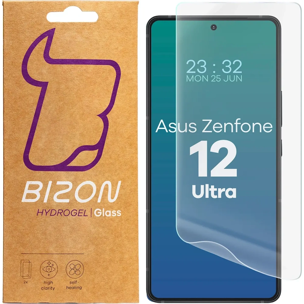 Folia hydrożelowa na ekran Bizon Glass Hydrogel Front do Asus Zenfone 12 Ultra [2 PACK]