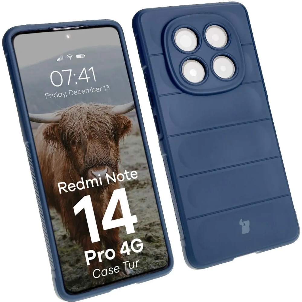 Pancerne etui Bizon Case Tur do Xiaomi Redmi Note 14 Pro 4G granatowe