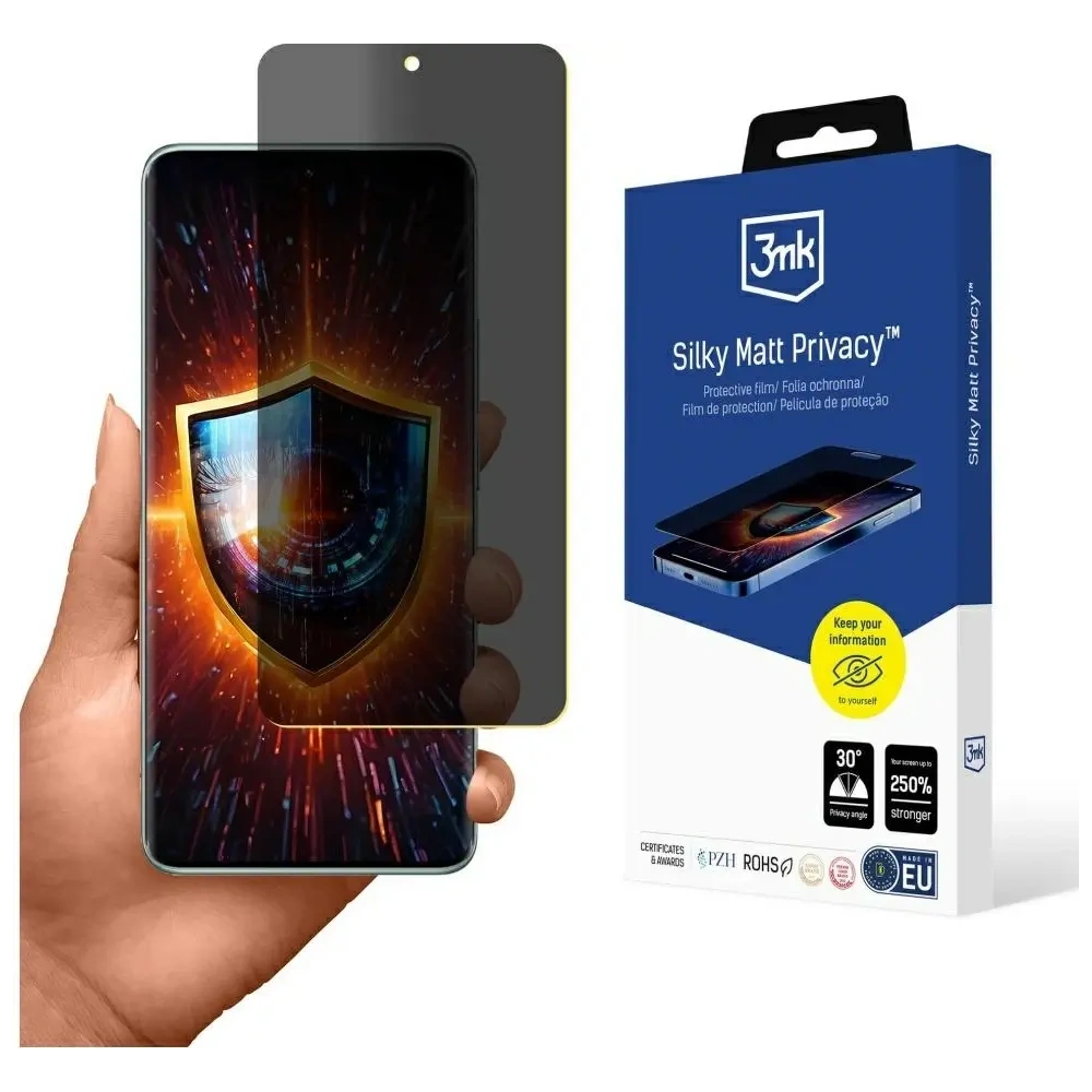 Folia prywatyzująca 3MK Silky Matt Privacy do Xiaomi Redmi Note 14 Pro 5G czarny