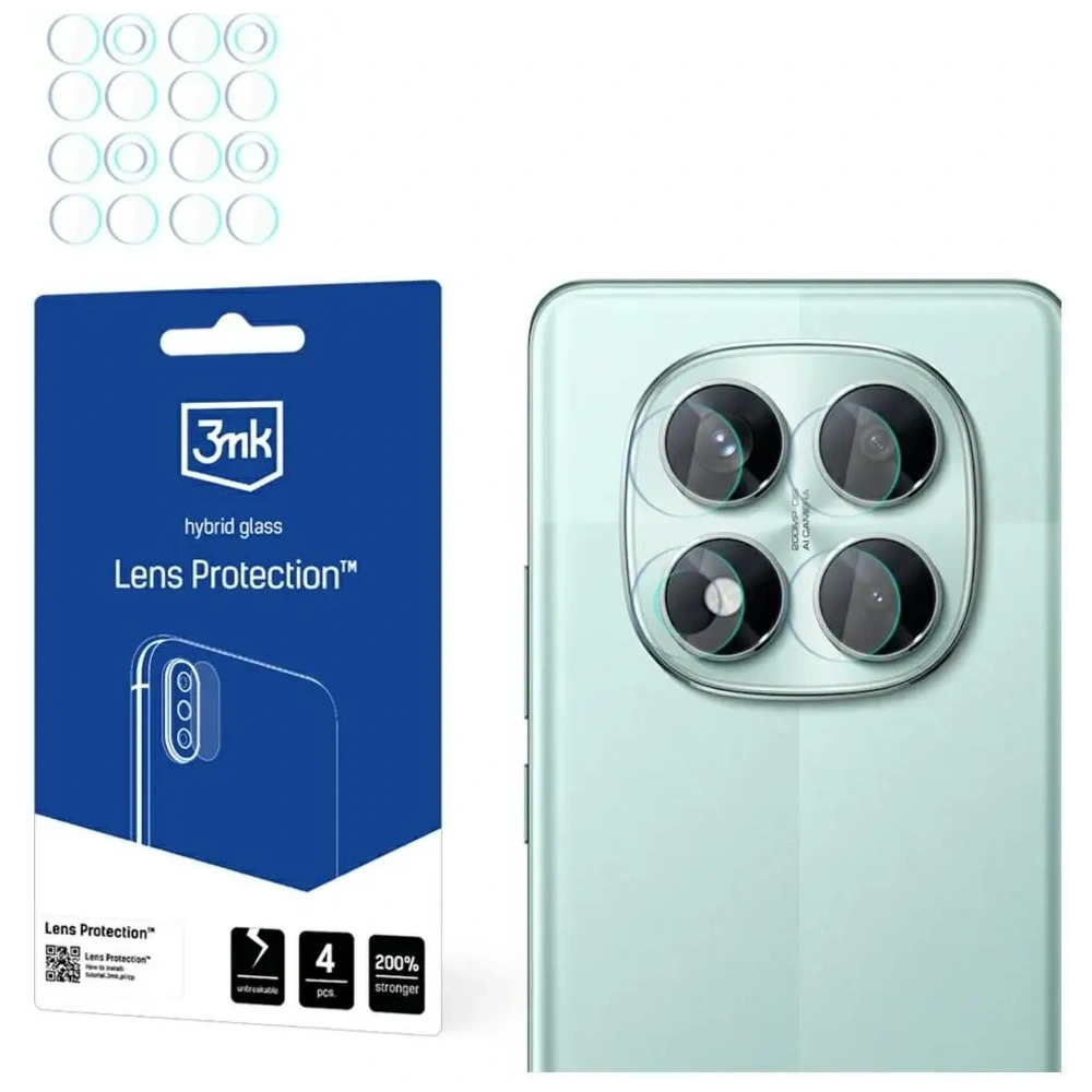 Szkło hybrydowe na obiektyw aparatu 3MK Lens Protection do Xiaomi Redmi Note 14 Pro 5G [4 PACK]