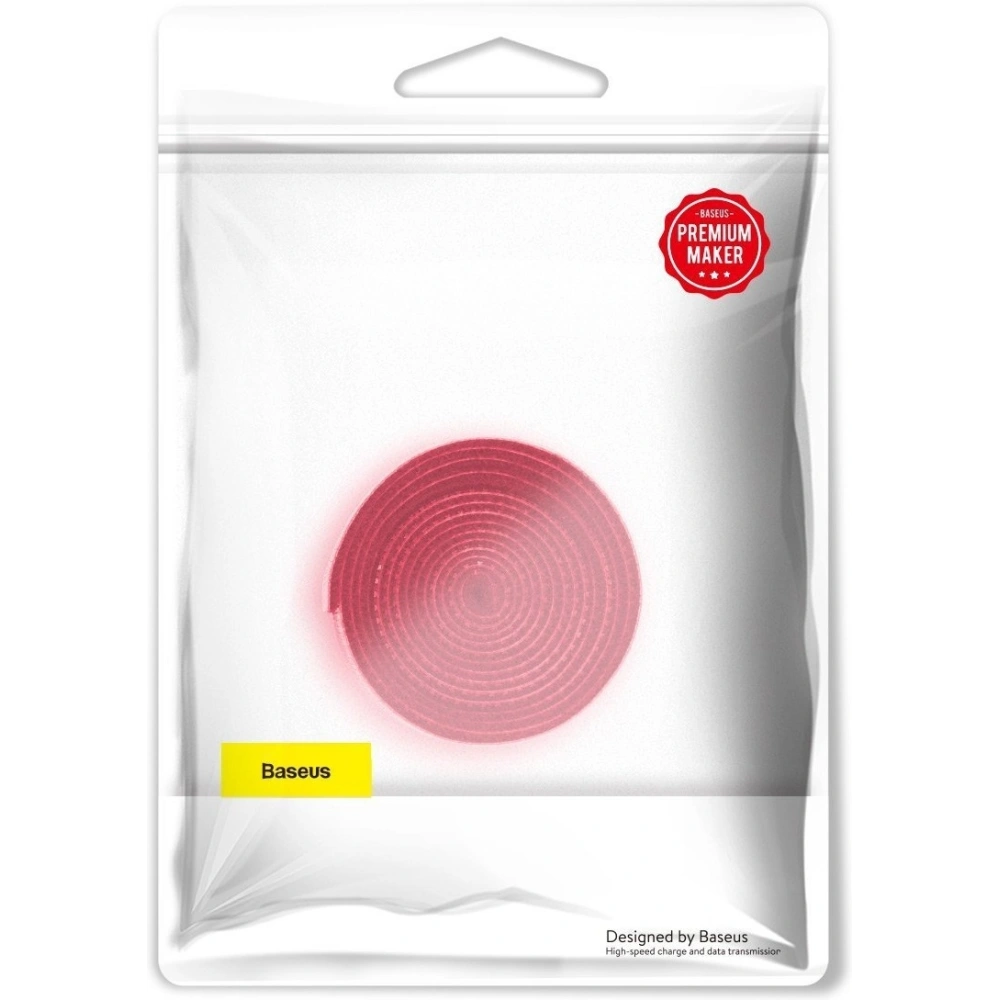 Taśma rzepowa, organizer kabli Baseus Colourful Circle Velcro Straps 1m (czerwony)