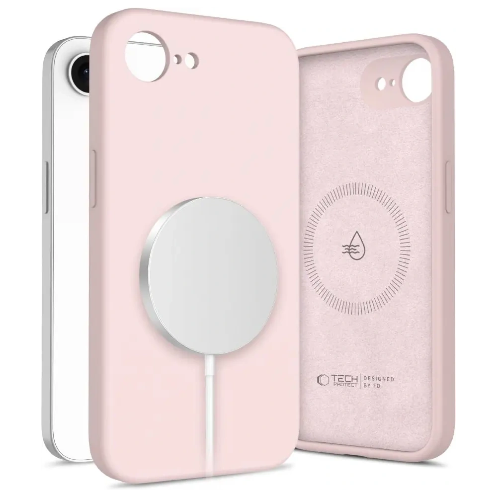 Etui Tech-Protect Liquid Silicone MagSafe Apple iPhone 16e Pink Pearl