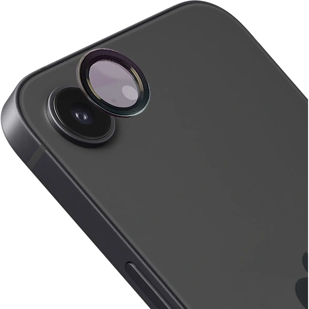 Szkło na aparat z aplikatorem Bizon Glass Snap Lens do Apple iPhone 16e czarna ramka