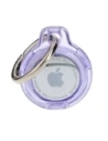 Etui Bizon Case Locator Keychain do Apple AirTag przezroczysto-fioletowe