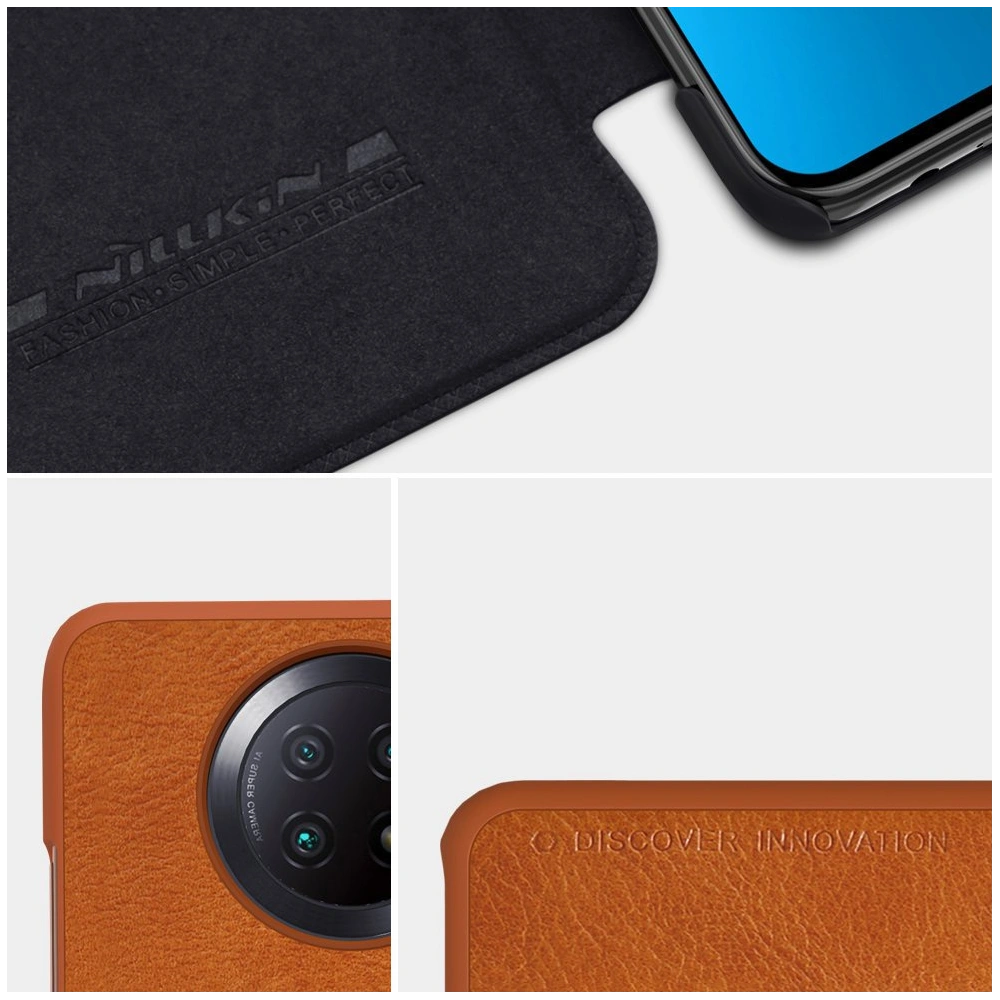 [OUTLET] Etui Nillkin Qin Xiaomi Redmi Note 9T 5G brązowy