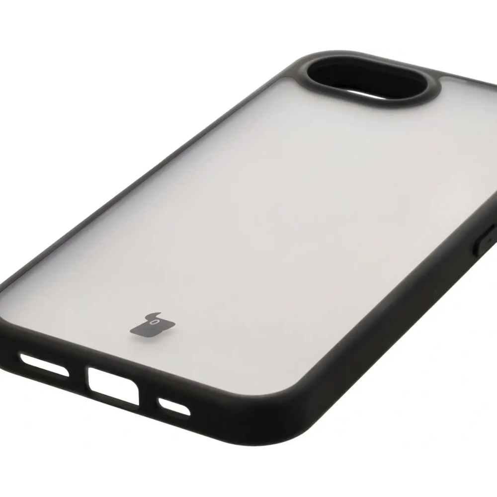 Etui Bizon Case Angelo do Apple iPhone 16e przydymione z czarną ramką