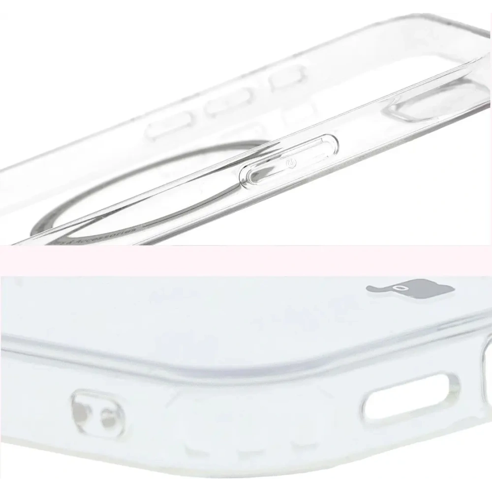 Etui z pierścieniem magnetycznym Bizon Case CrystalO Magnetic do Apple iPhone 16e przezroczyste