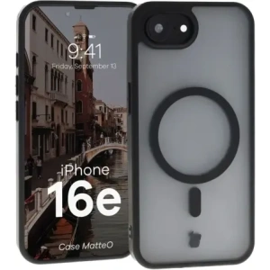 Kup Etui z pierścieniem magnetycznym Bizon Case MatteO Magnetic do Apple iPhone 16e półprzezroczyste z czarną ramką - BIZ8770 - {ean13} - Sklep Home Screen