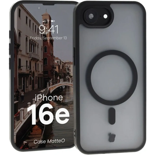 Kup Bizon Case MatteO Magnetic Apple iPhone 16e durchsichtig mit schwarzem Rahmen - BIZ8770 - {ean13} - Sklep Home Screen