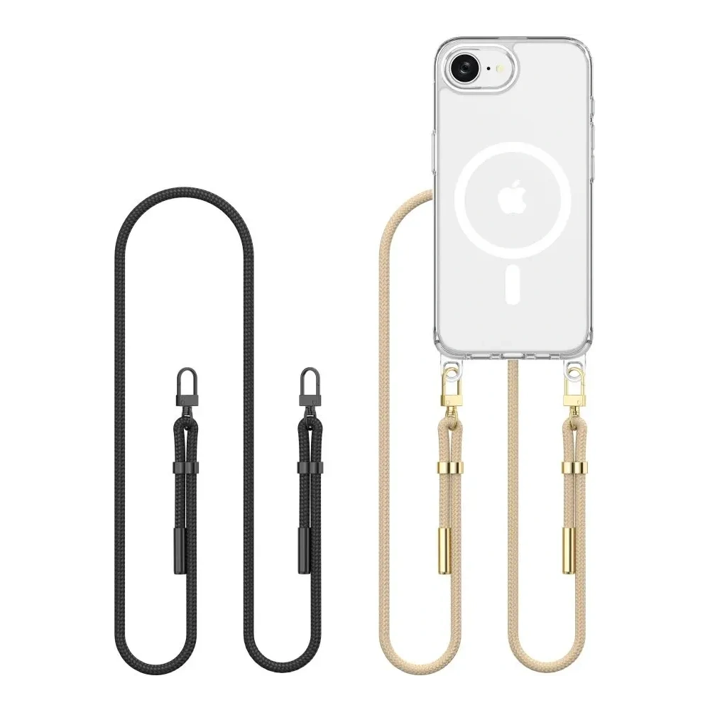 Etui Tech-Protect Flexair Chain MagSafe Apple iPhone 16e Black & Taupe