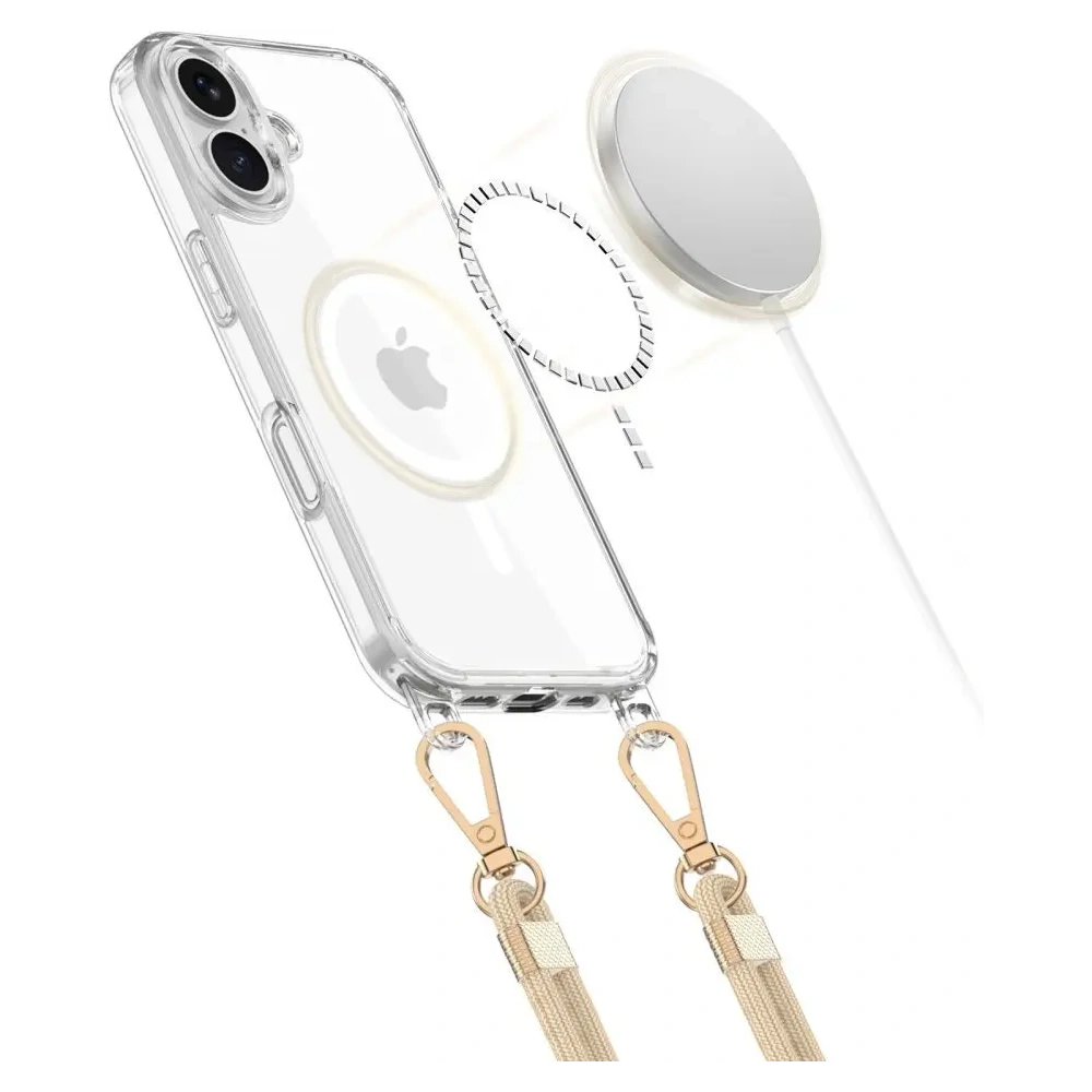 Etui Tech-Protect Flexair Chain MagSafe Apple iPhone 16e Black & Taupe