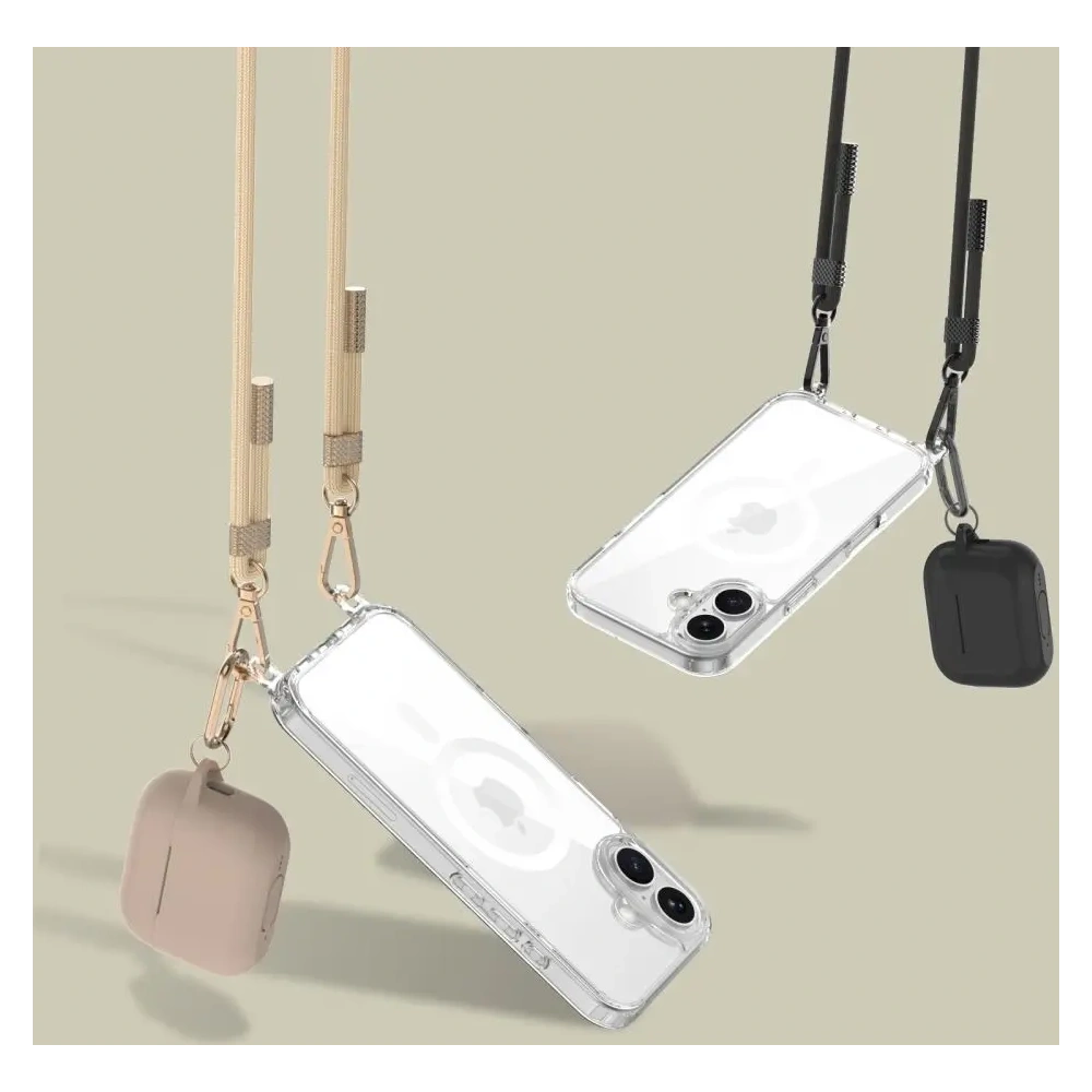 Etui Tech-Protect Flexair Chain MagSafe Apple iPhone 16e Black & Taupe