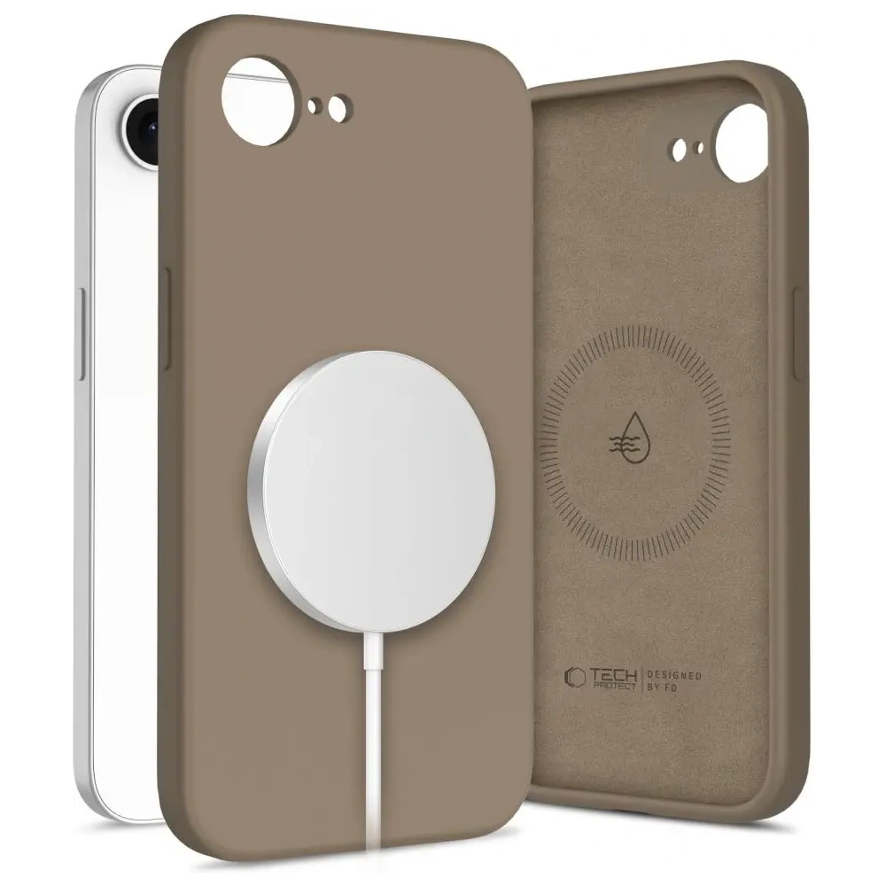 Etui Tech-Protect Liquid Silicone MagSafe Apple iPhone 16e Chocolate Brown