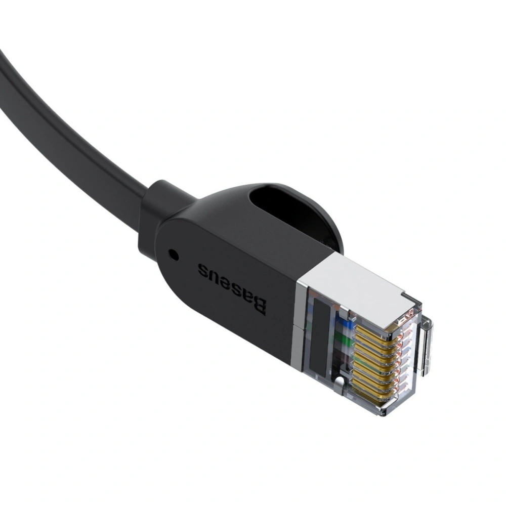 Płaski kabel sieciowy Baseus High Speed, Ethernet RJ45, Gigabit, Cat.6, 3m (czarny)