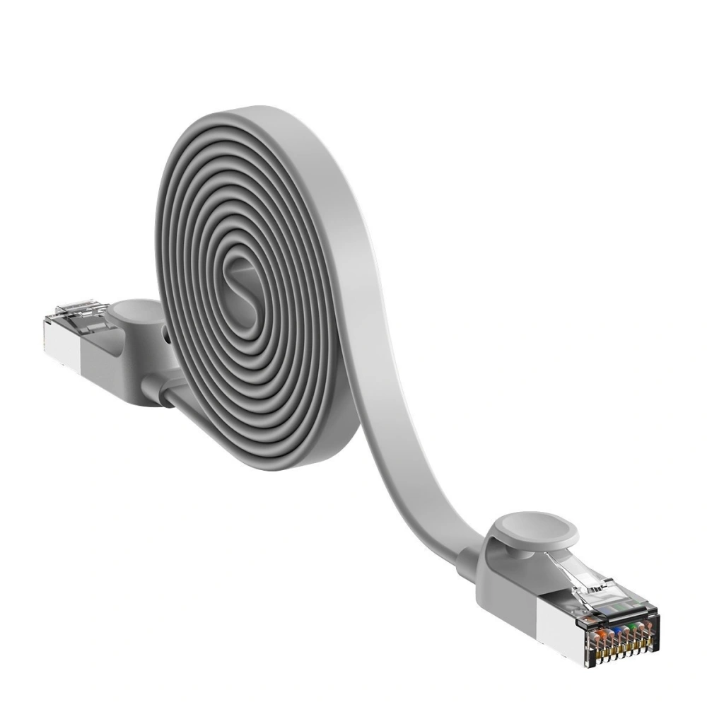 Płaski kabel sieciowy Baseus High Speed, Ethernet RJ45, Gigabit, Cat.6, 3m (szary)